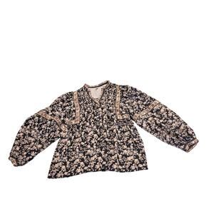 Todayful Floral Boho Peasant Blouse Women's Medium (Estimated) Long Sleeve